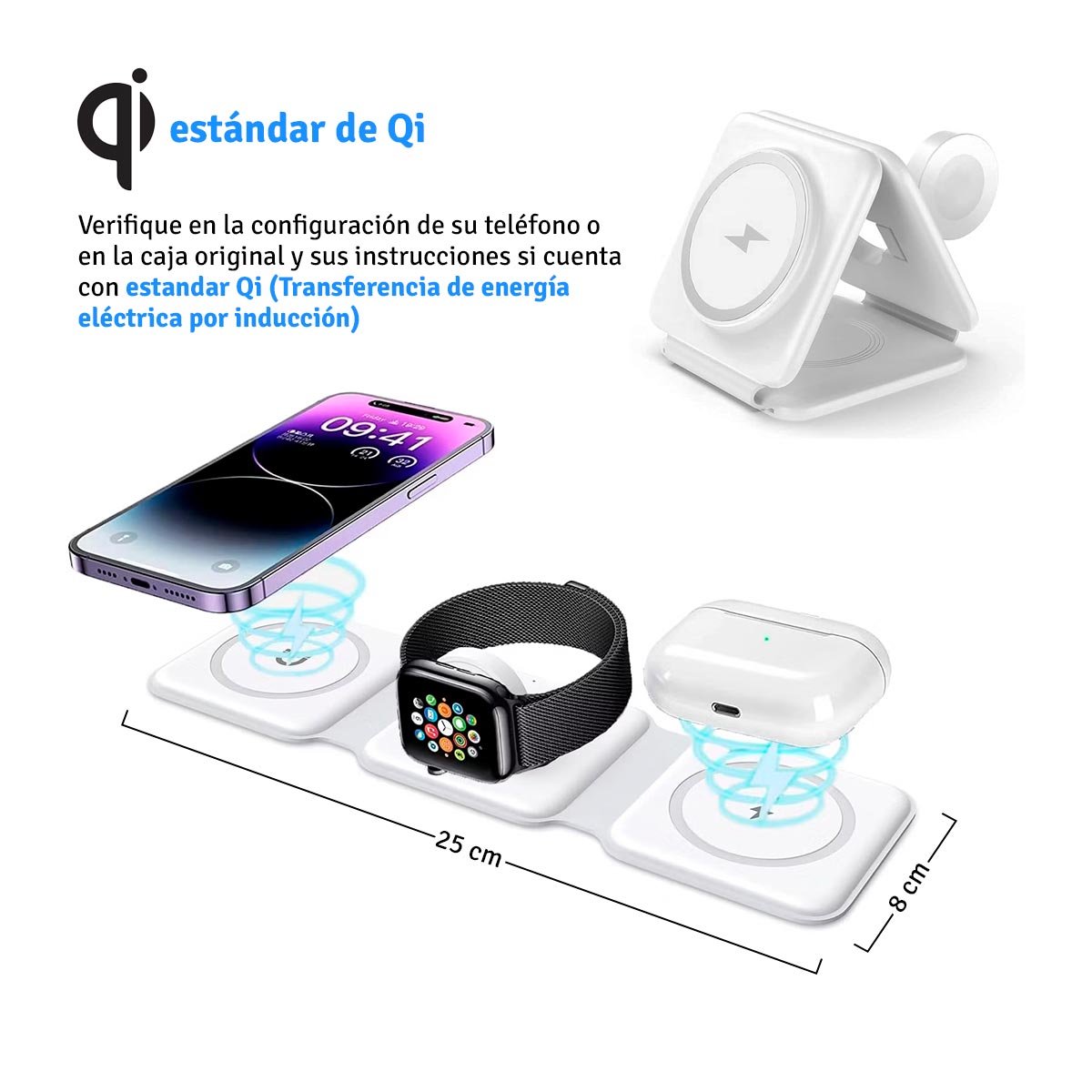 QI™ |Cargador Inalámbrico 3 en 1